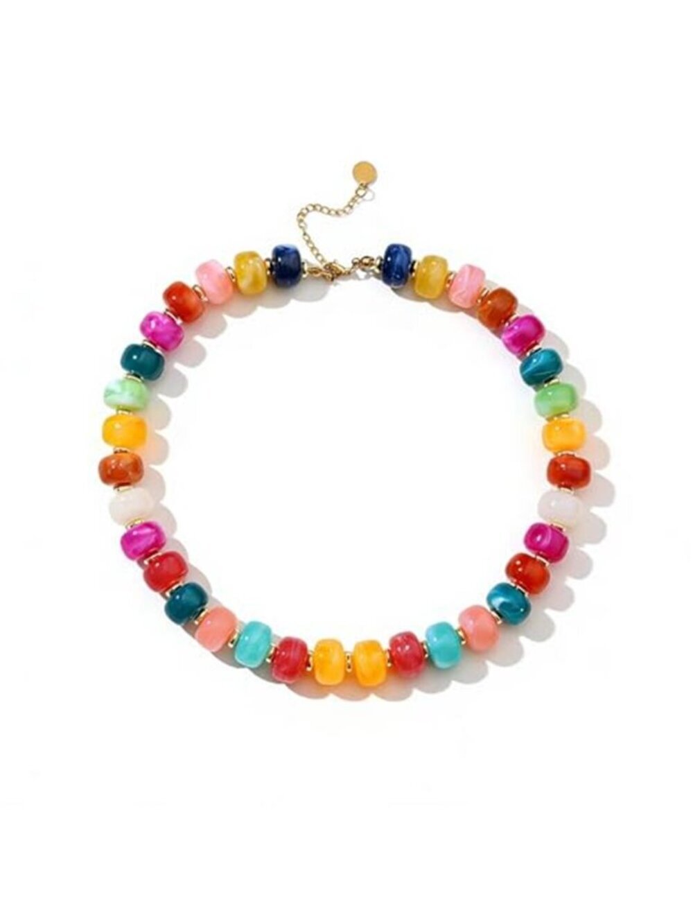 Chunky Boho Beaded Necklace Colorful